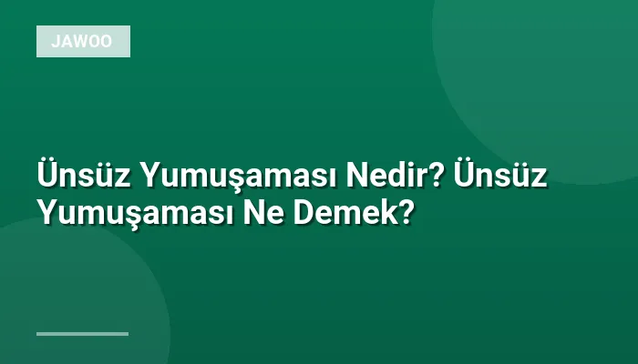 Ünsüz Yumuşaması Nedir? Ünsüz Yumuşaması Ne Demek?