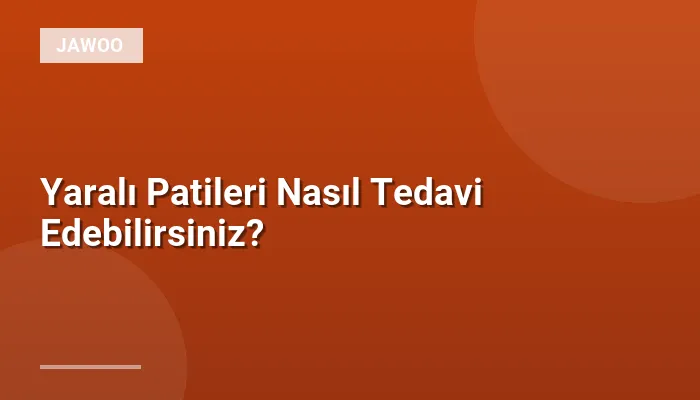 Yaralı Patileri Nasıl Tedavi Edebilirsiniz?