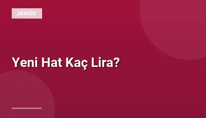 Yeni Hat Kaç Lira?