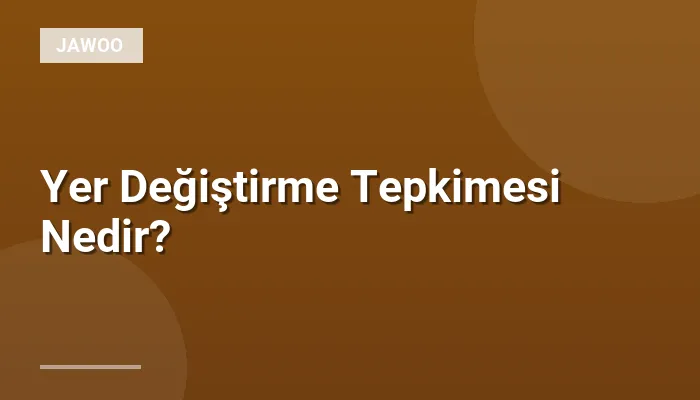 Yer Değiştirme Tepkimesi Nedir?
