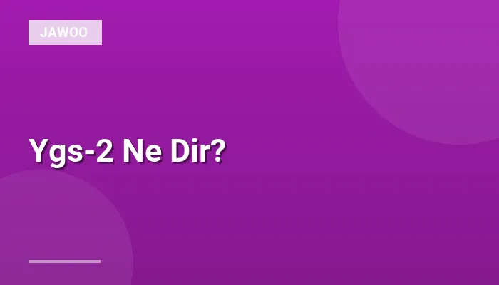 Ygs-2 Ne Dir?
