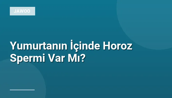 Yumurtanın İçinde Horoz Spermi Var Mı?