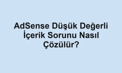 AdSense Düşük Değerli İçerik Sorunu Nasıl Çözülür?