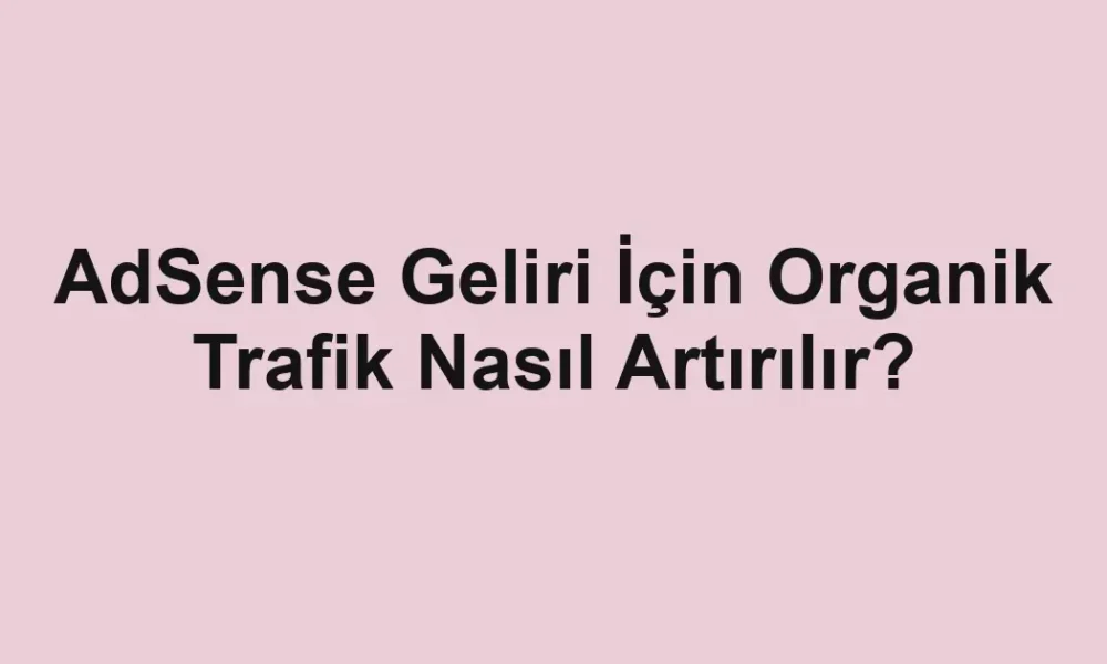 AdSense Geliri İçin Organik Trafik Nasıl Artırılır?