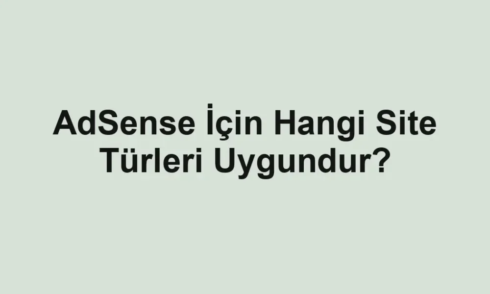AdSense İçin Hangi Site Türleri Uygundur?