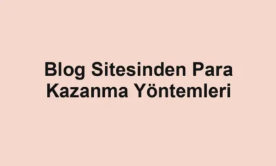 Blog Sitesinden Para Kazanma Yöntemleri