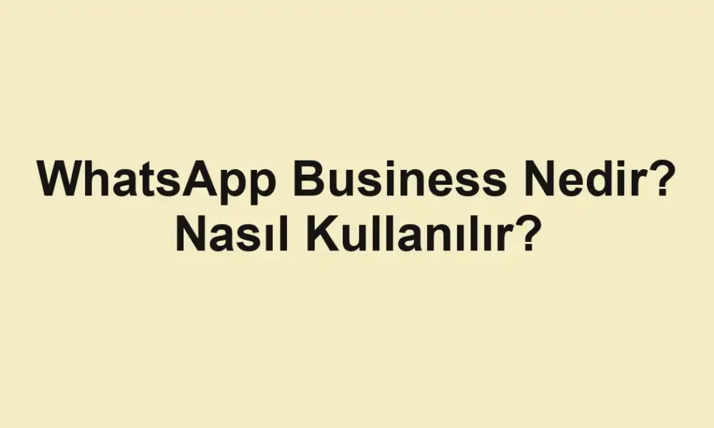 WhatsApp Business Nedir? Nasıl Kullanılır?